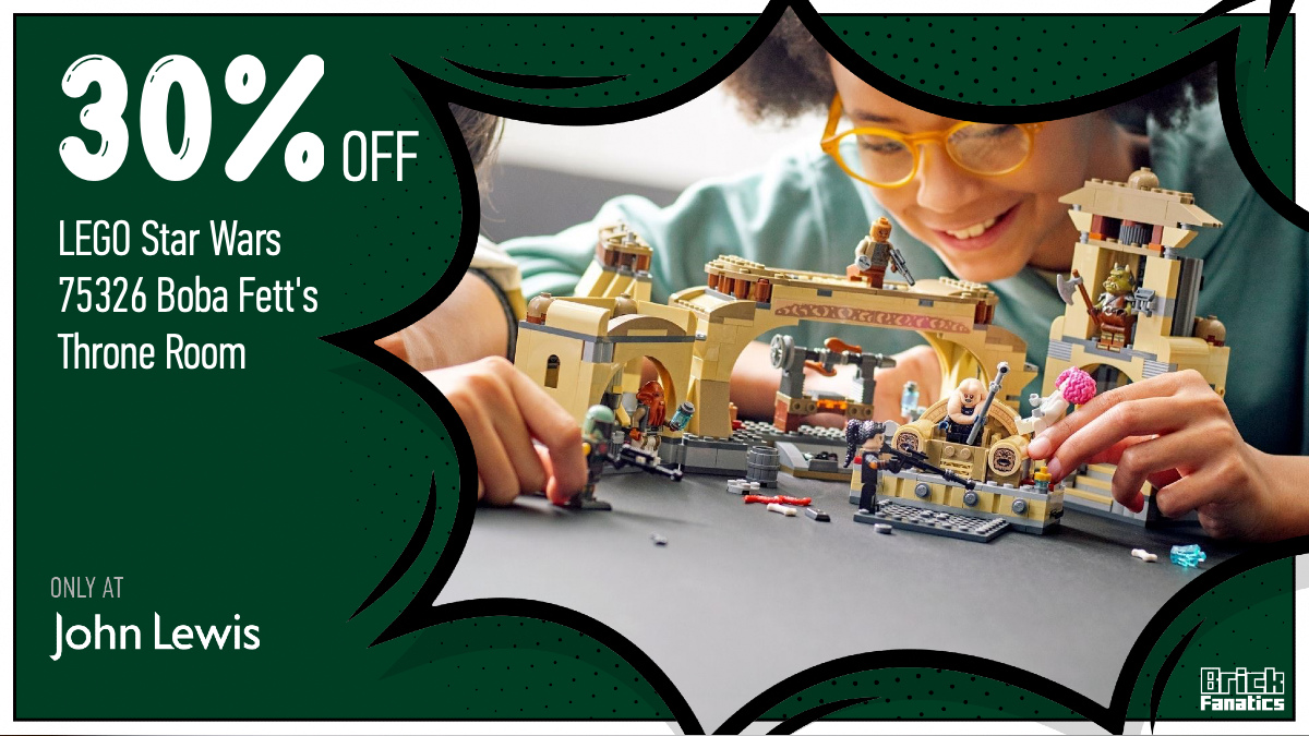 Massive discount on LEGO Star Wars 75326 Boba Fett's Throne Room at John Lewis