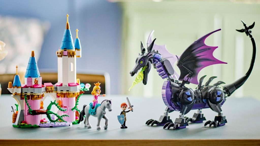 lego disney 43240 Maleficents Dragon Form and Auroras Castle lifestyle featured 1024x576