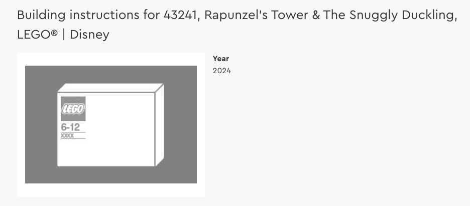 LEGO Disney 43241 Rapunzels Tower The Snuggly Duckling