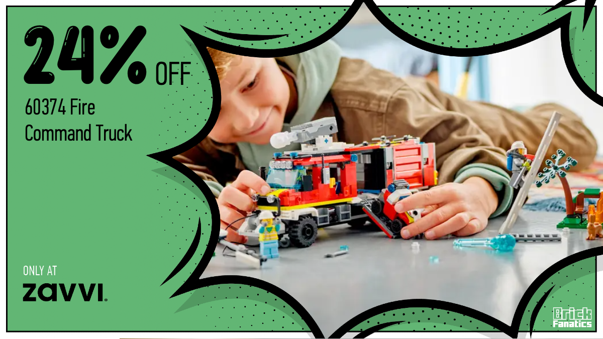 Join LEGO City firefighters with 24% off 60374 Fire Command Truck