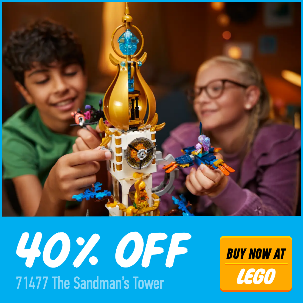 LEGO DREAMZzz 71477 The Sandmans Tower LEGO 40 off deal card