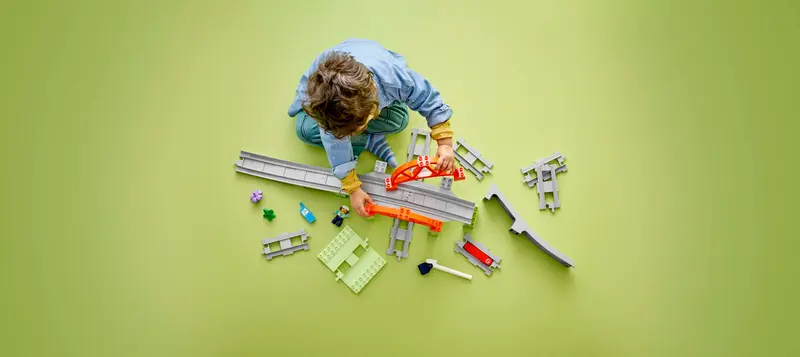 LEGO DUPLO 10426 Train Bridge and Tracks Expansion Set Lifestyle 3