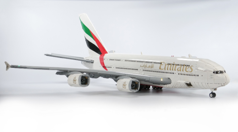 This minifigure-scale LEGO jumbo jet has a full interior