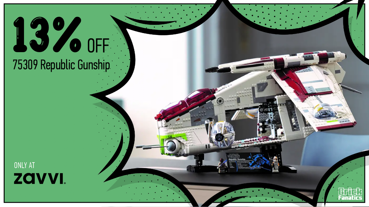 Get 13% off LEGO Star Wars 75309 Republic Gunship at Zavvi