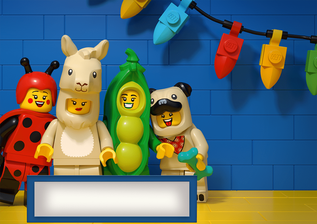 LEGO VIP postcards minifigures background