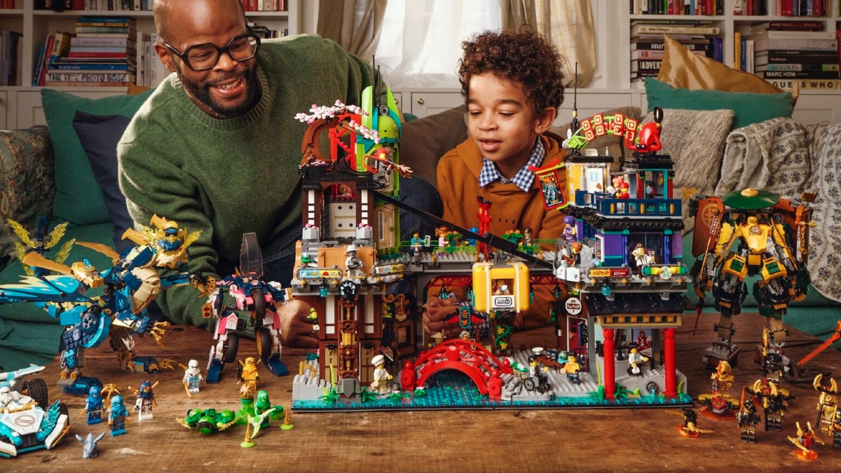 See how LEGO 71799 NINJAGO City Markets lines up with 71741 NINJAGO City Gardens