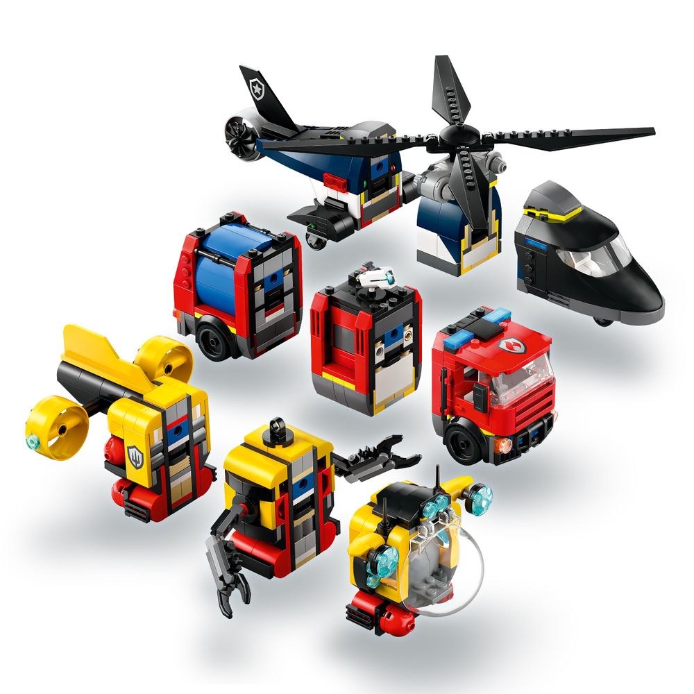 LEGO City 60462 Helicopter Fire Engine Submarine Remix 3