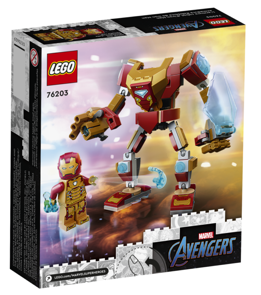 LEOG Marvel 76203 Iron Man Mech Armor box back