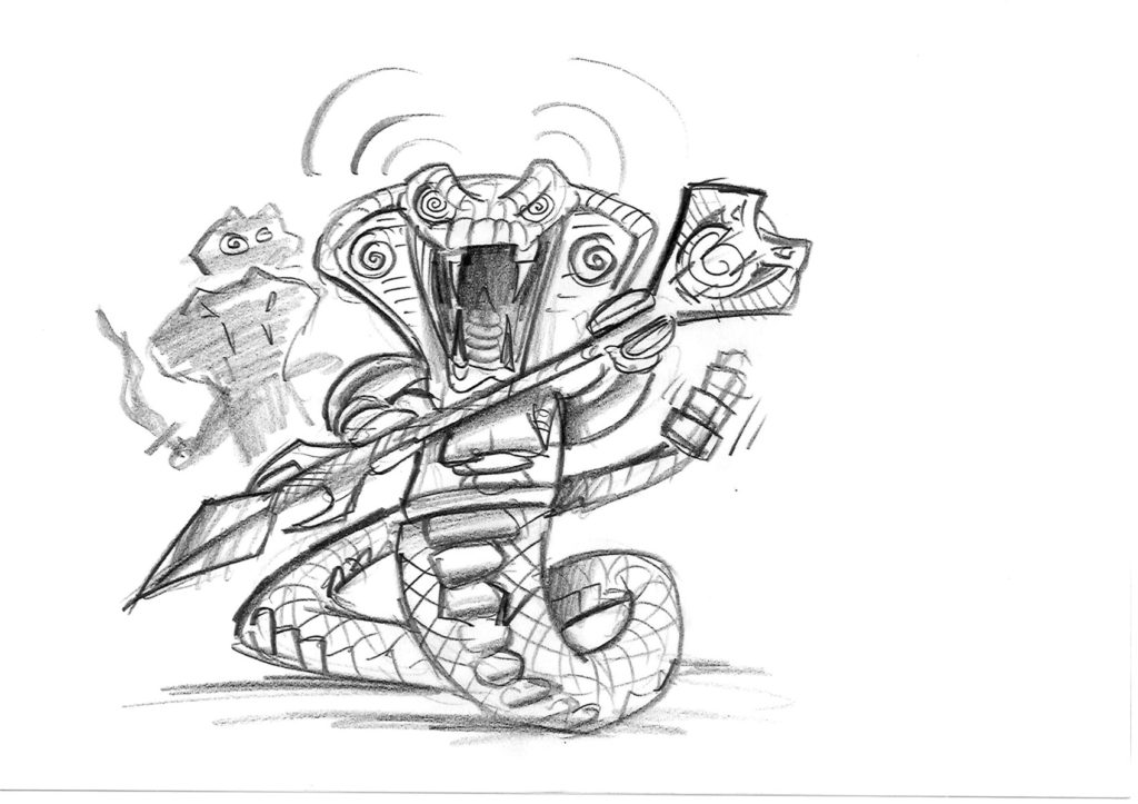 First sketches of the 5 snake tribes in Rise of the Snakes each tribe would have a different power hypnosis biting etc.  2012 02