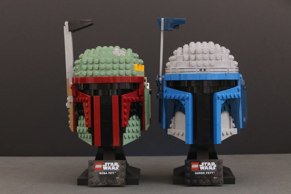 LEGO Star Wars 75408 Jango Fett Helmet 75277 Boba Fett Helmet comparison 1 1024x683